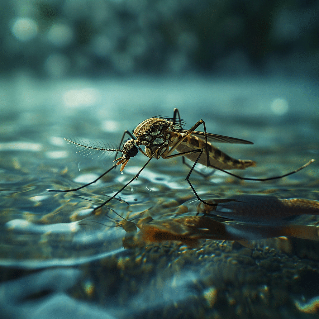 Komár plávajúci na hladine